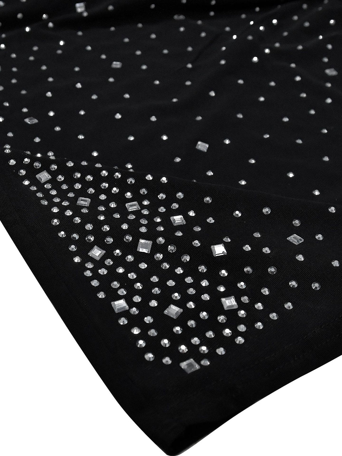 Mesh Rhinestone Sleeveless Maxi Dress