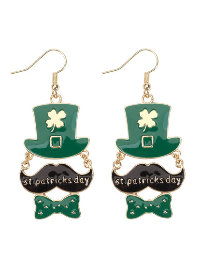 St Patrick's Day Clover Beer Earrings