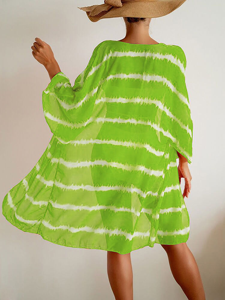 Trajes de baño con estampado teñido anudado de tres piezas