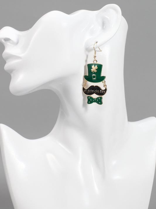 St Patrick's Day Clover Beer Earrings