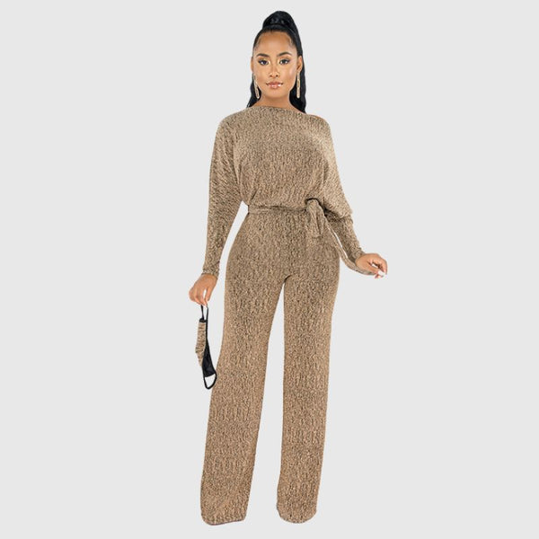 Leopard Printed Off-shoulder Jumpsuit