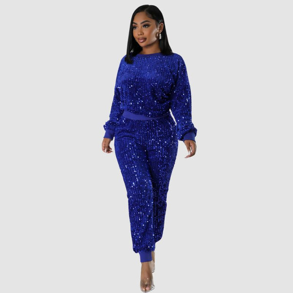 Glitter Sweatshirts Pants Set