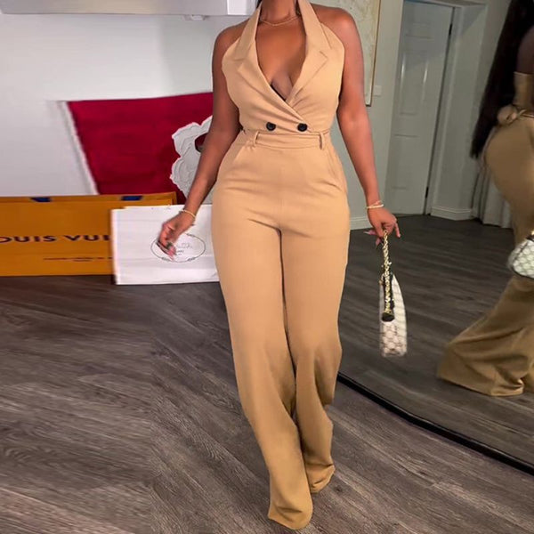 Halter Backless High Waist Jumpsuit