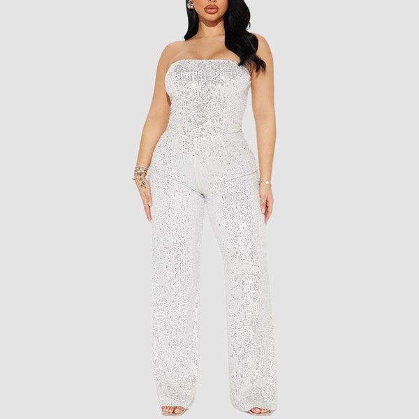 Strapless Sequined Jumpsuit