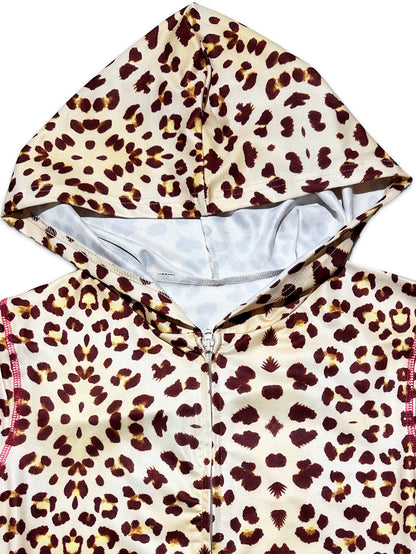 Leopard Zip Hoodie Pants Set