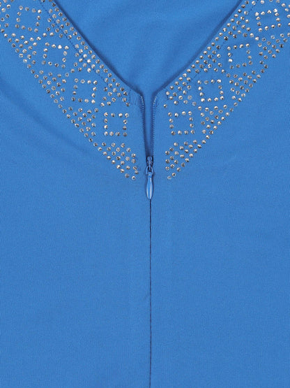 Rhinestone Bodycon Backless Dress