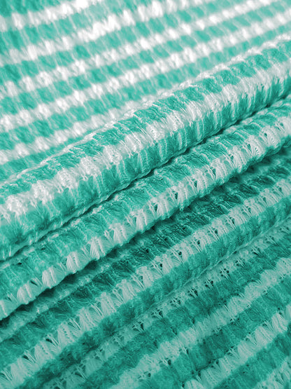 Striped Knit Top High Waist Shorts Set