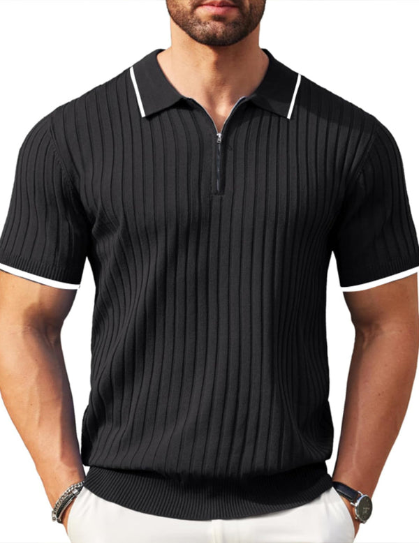 Aule Rib Knit Polo Shirt