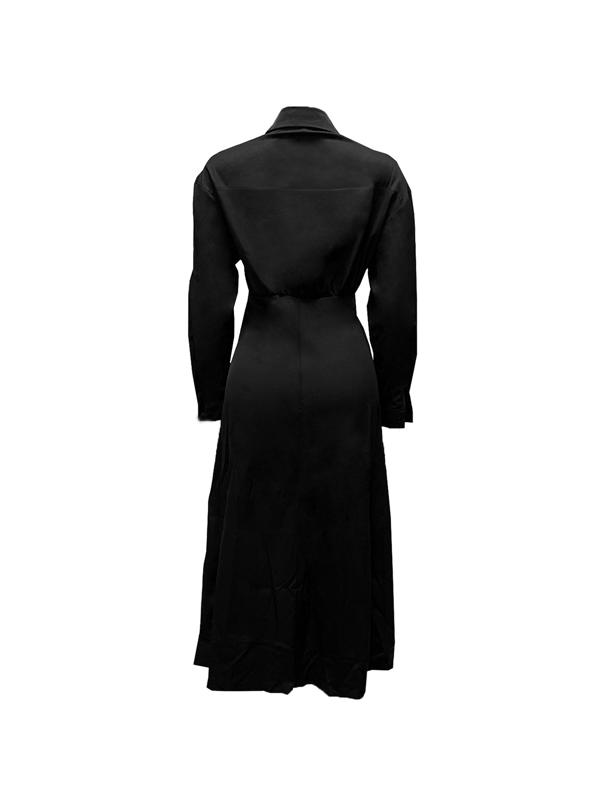 Button-Down Slit Maxi Shirt Dress