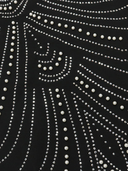 Strappy Rhinestone Mesh Maxi Dress