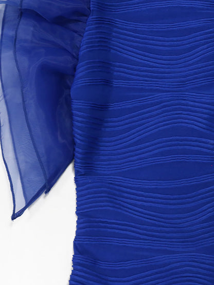 Ruffle Sleeve Patchwork Midi Dress