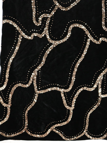 Sequins Strapless Velvet Maxi Dress