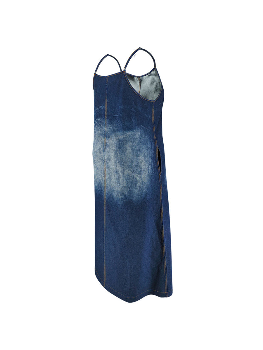 Plus Size Denim Maxi Dress