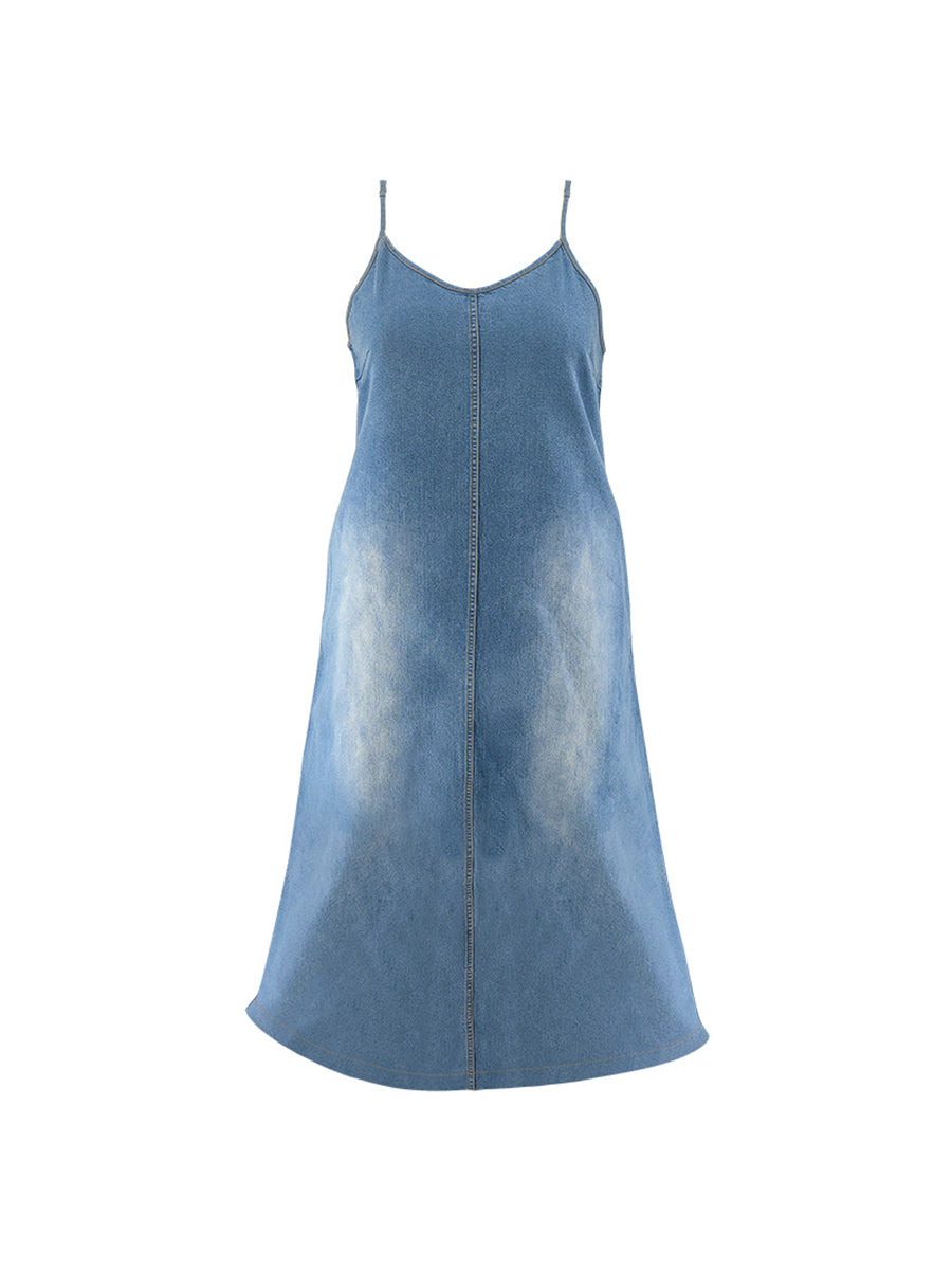 Plus Size Denim Maxi Dress
