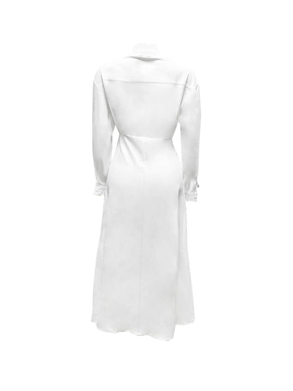 Button-Down Slit Maxi Shirt Dress