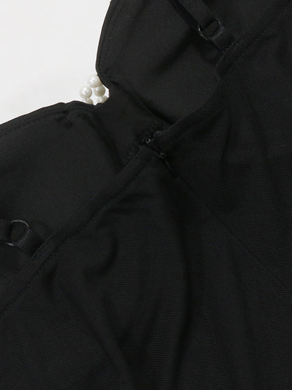 Strappy Rhinestone Mesh Maxi Dress