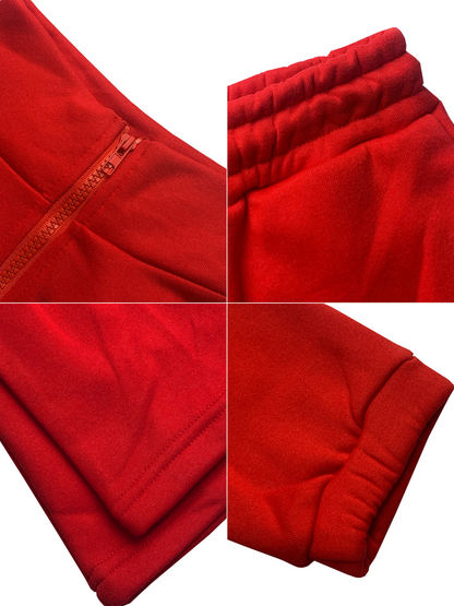 Two Pieces Zip Up Drawstring Pants Sets