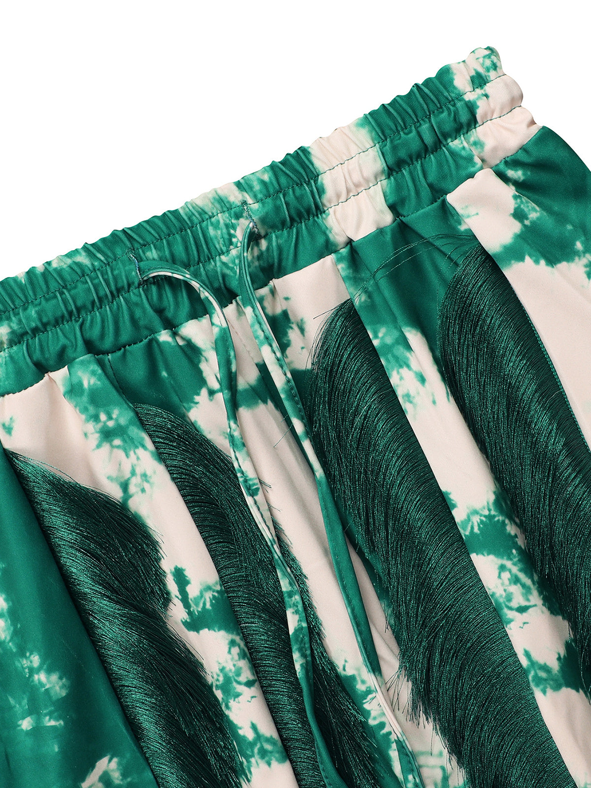 Tie Dye Fringe Cami Romper Pants Set