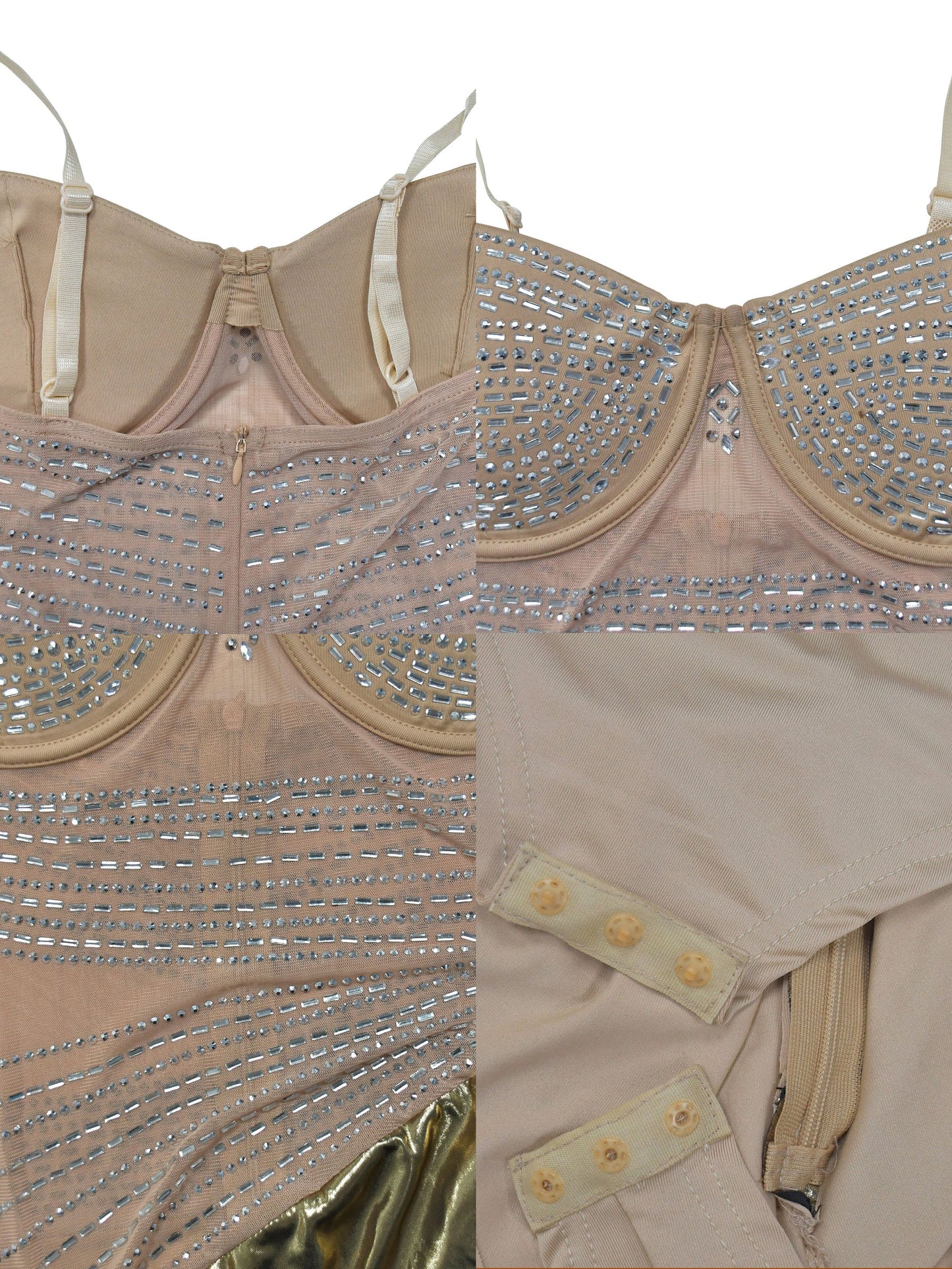 High Slit Asymmetrical Rhinestone Dress