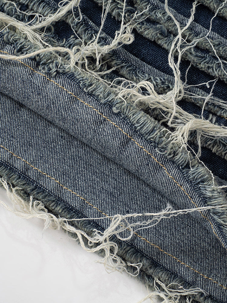 Plus Size Trendy Slimming Denim Wide Leg Pants