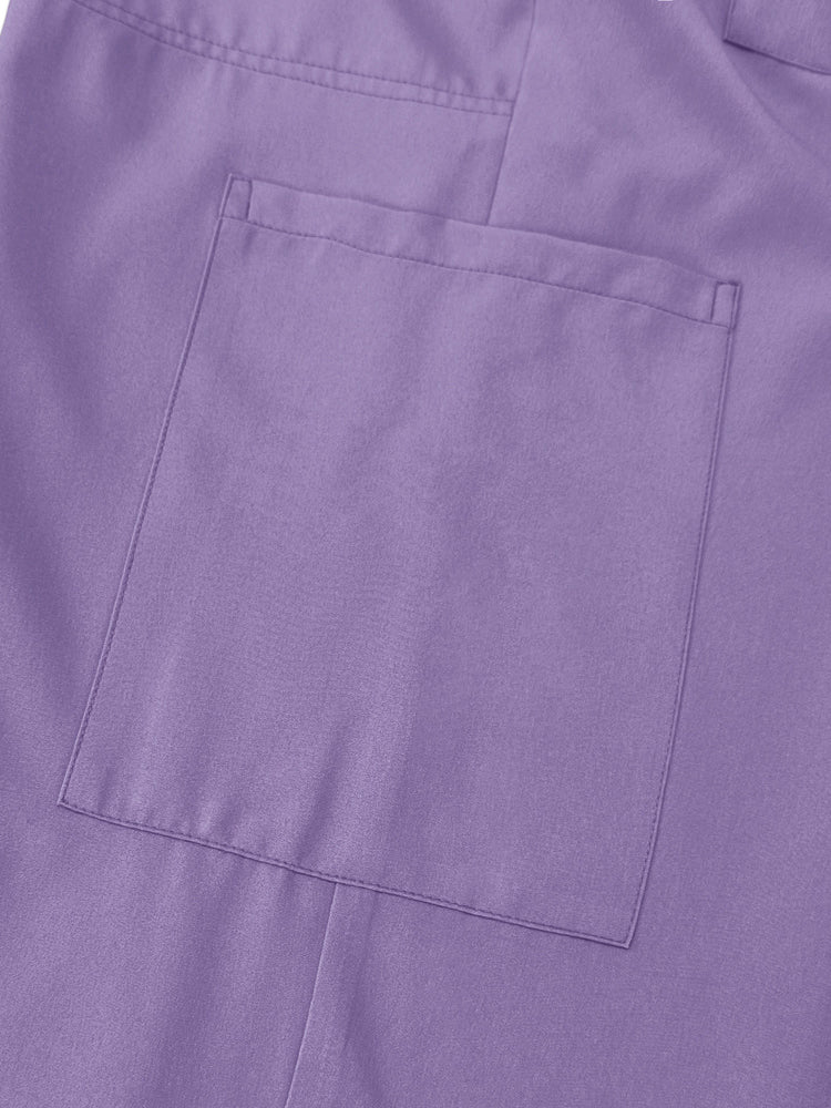 Solid Color Top Straight Leg Pants Set