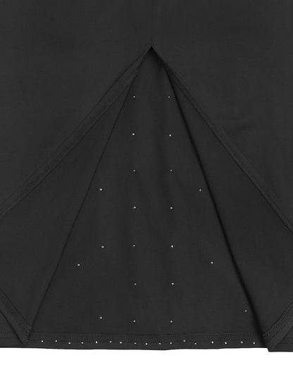 Halter Rhinestone Bead Maxi Dress