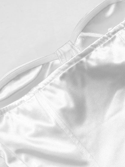 Strapless Glitter Mesh Flowers Mini Dress