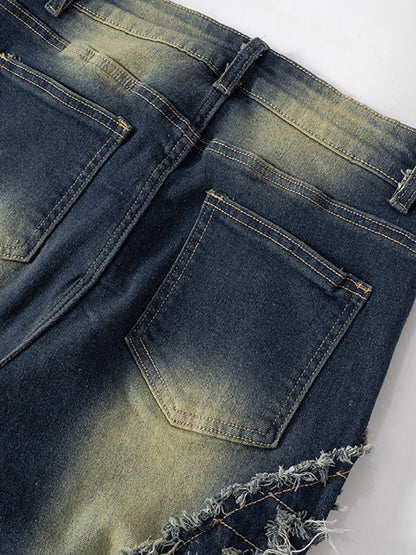 Plus Size Trendy Slimming Denim Wide Leg Pants