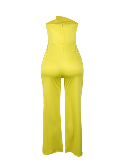 Asymmetrical Sleeveless Strapless Jumpsuit