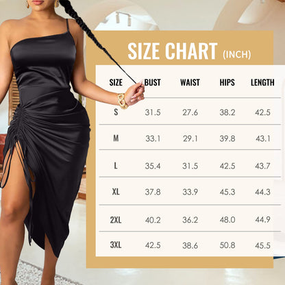 Spaghetti Strap Drawstring Ruched Dress