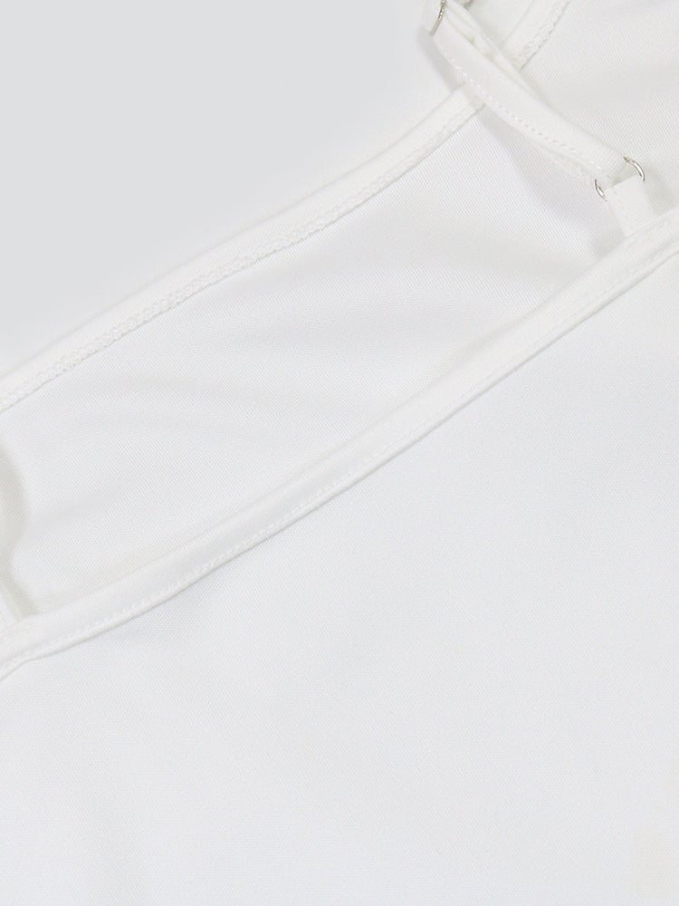 Ruffled Asymmetrical Ruched Cami Dress