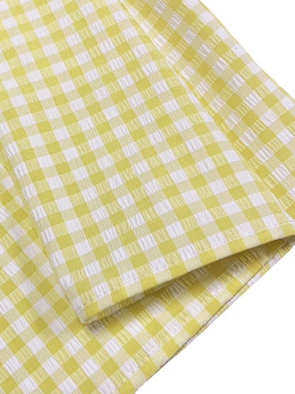 Bow Tie Print Top Denim Plaid Wide-Leg Pants Sets