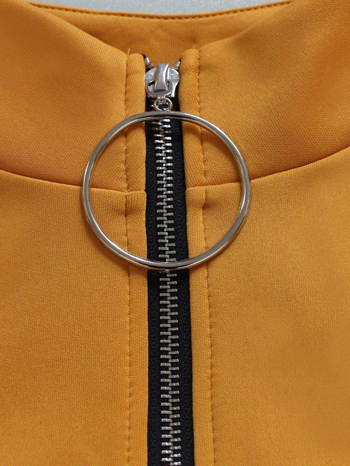 High Low Irregular Zipper Front Tunic Top