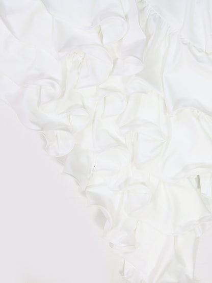 Ruffled Asymmetrical Ruched Cami Dress