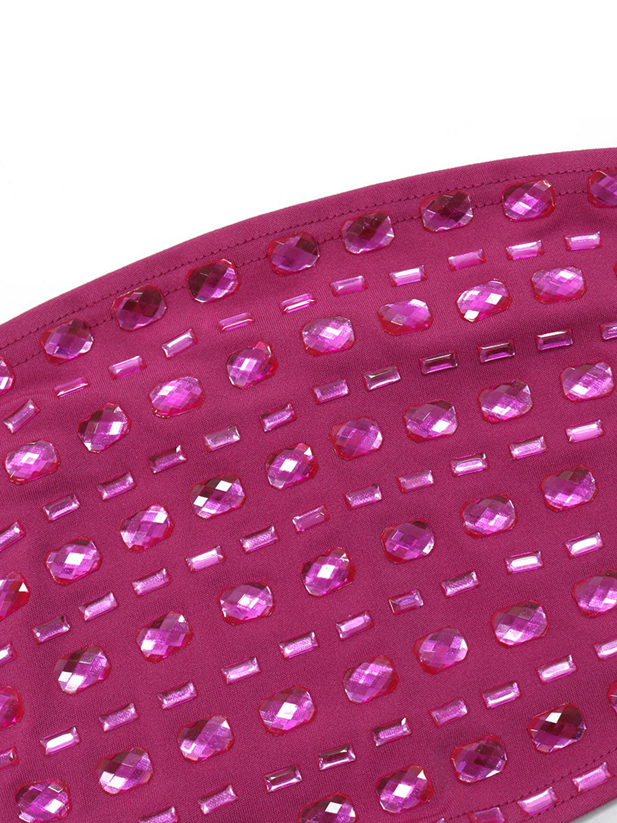 Glamorous Silver Rhinestone Skirt Sets