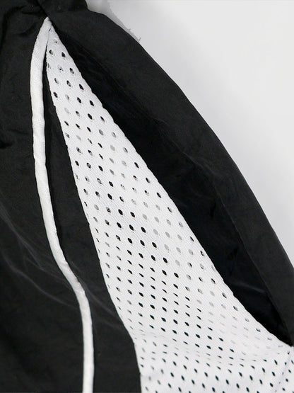 Sporty Patchwork Top Shorts Set