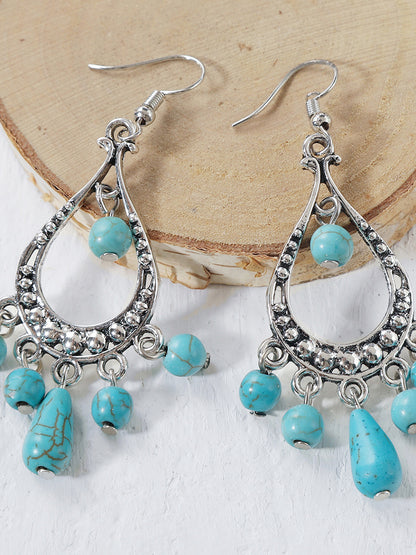 Bohemian Turquoise Earring Bracelet Necklace Sets
