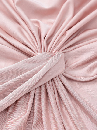 Elegant Waist Twist Ruched Evening Maxi Dress