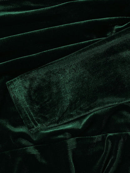 Off Shoulder Velvet Split Maxi Dress