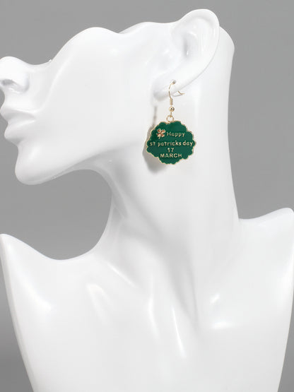 St Patrick's Day Clover Beer Earrings