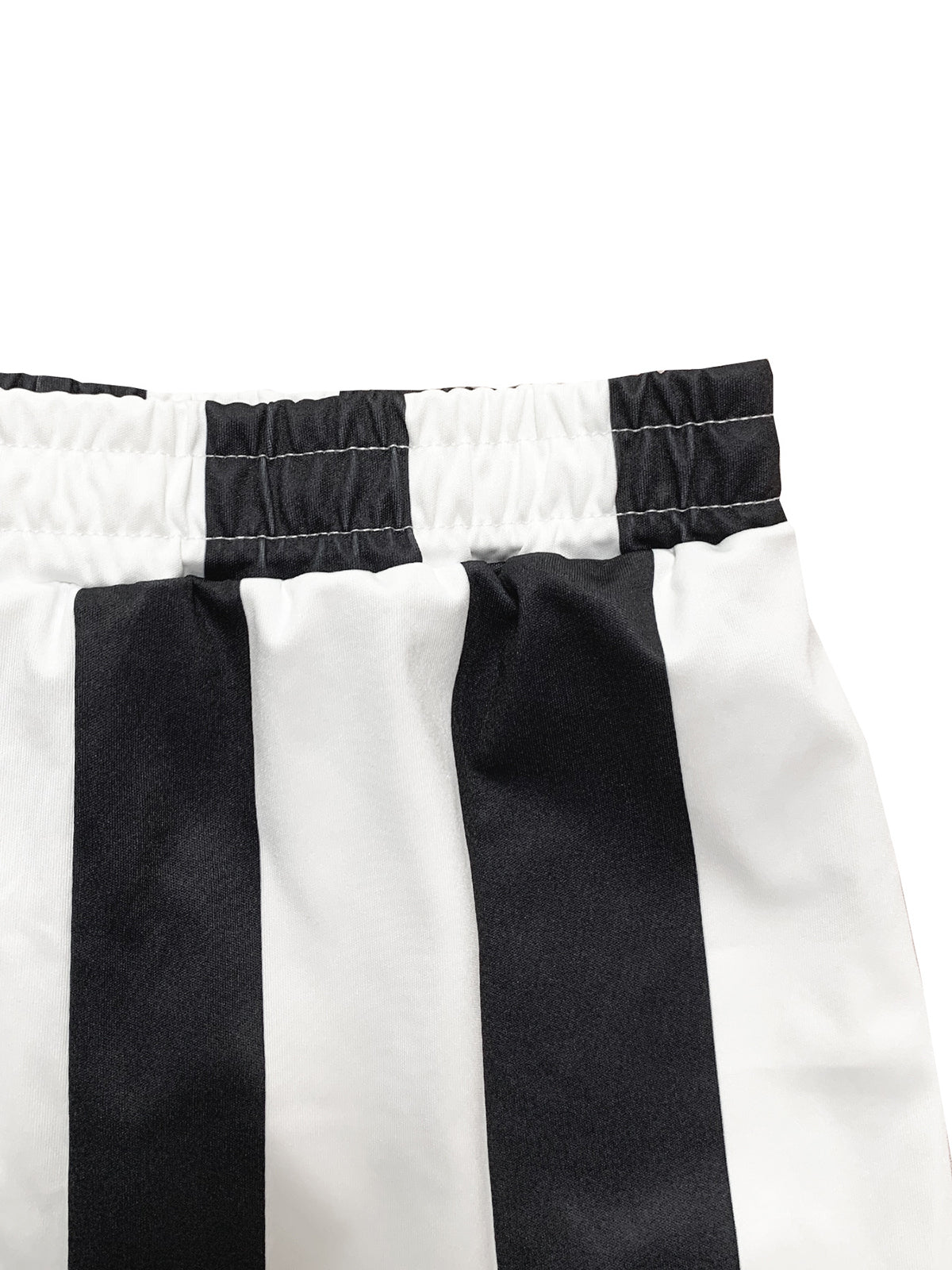 Striped Polo Crop Top Shorts Set