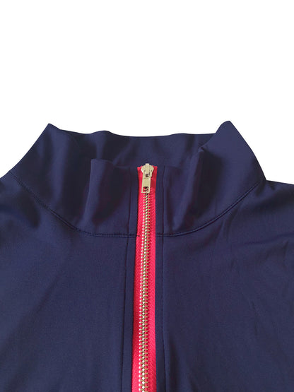 Color Block Zipper Jacket and Pants Set