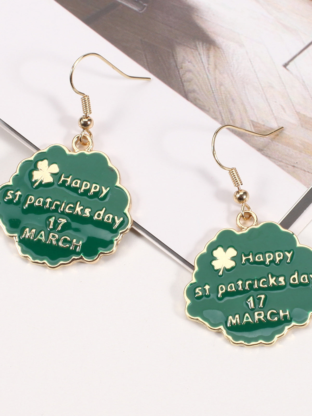 St Patrick's Day Clover Beer Earrings