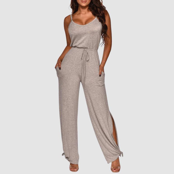 Spaghetti Strap Drawstring Jumpsuit