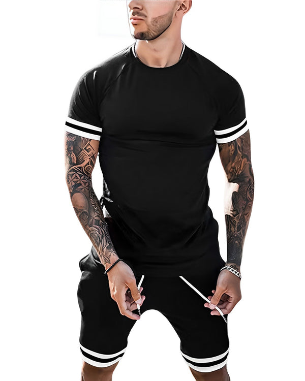 Mens Short Sleeve Top Shorts Sport Set