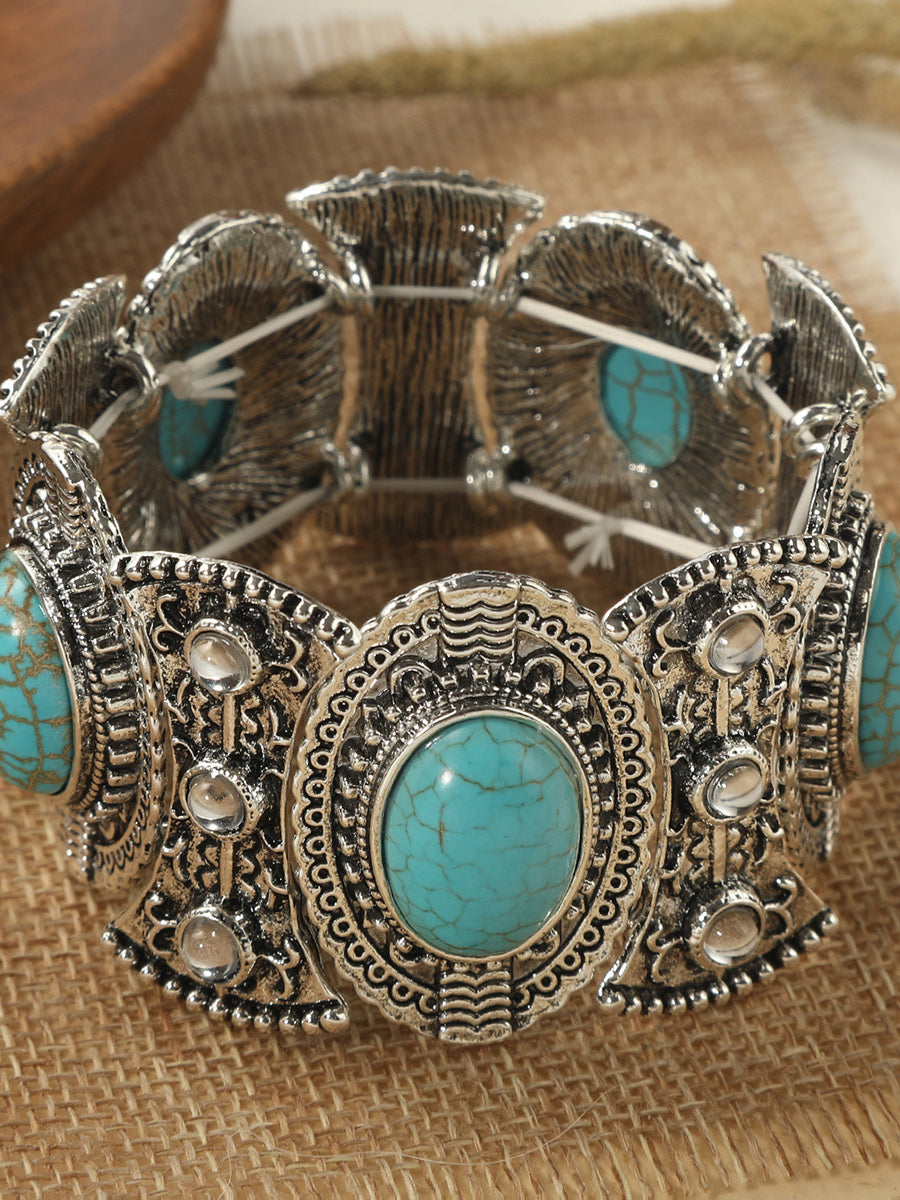 Bohemian Turquoise Earring Bracelet Necklace Sets
