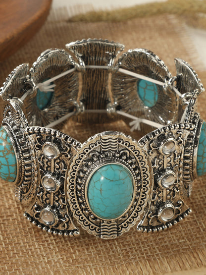 Bohemian Turquoise Earring Bracelet Necklace Sets
