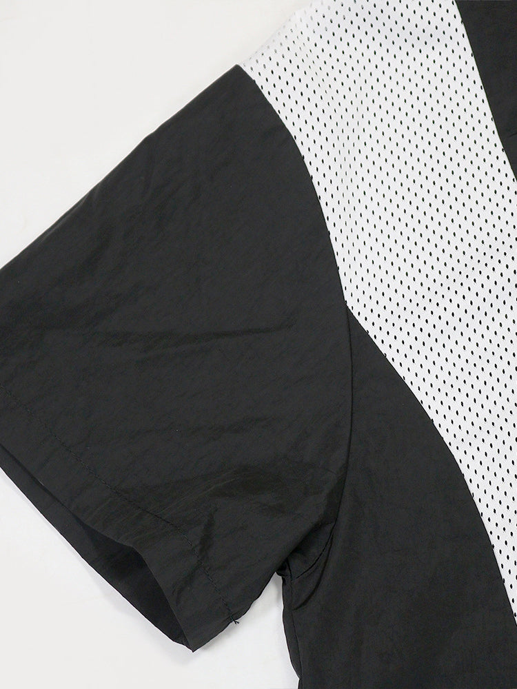 Sporty Patchwork Top Shorts Set