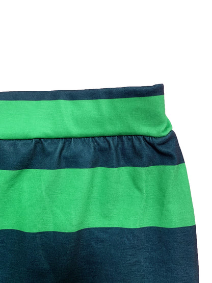 Striped Contrast Crop Top Skirt Set