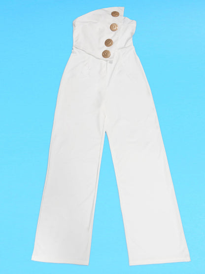 Asymmetrical Sleeveless Strapless Jumpsuit